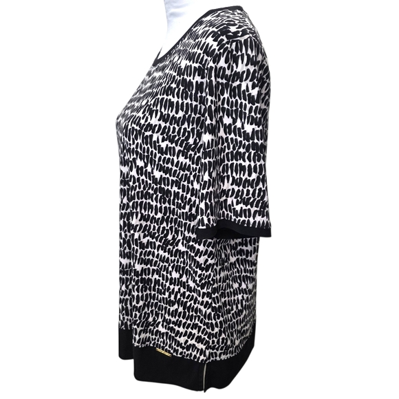 Anne Klein Short Sleeve Print Tunic Top Shirt - Picture 3 of 7